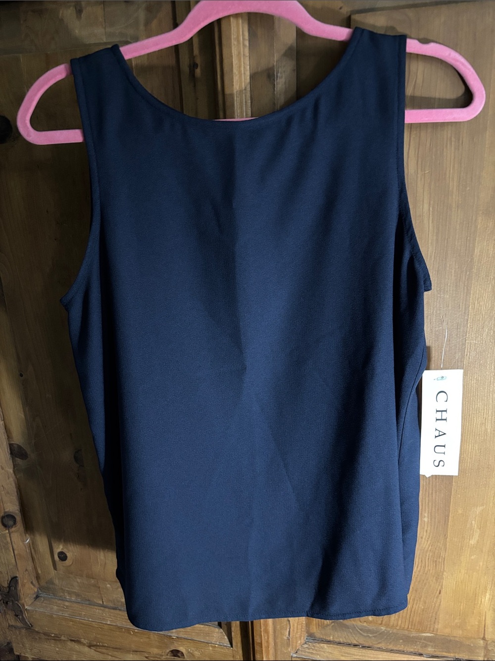 Chaus Navy Sleeveless Scoop Neck Tank